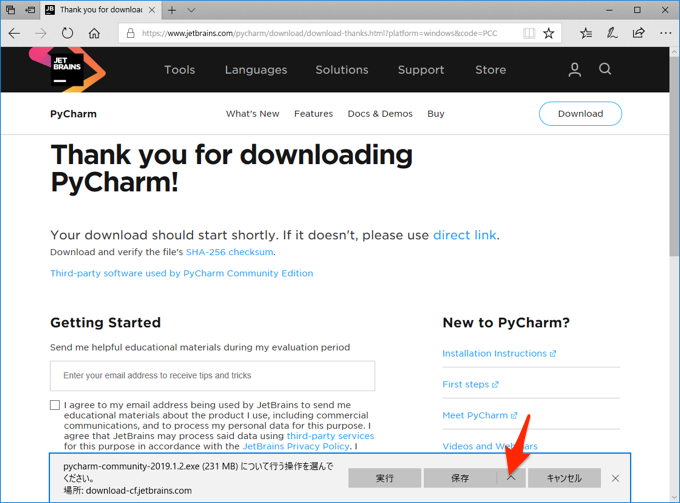 pycharm download file save