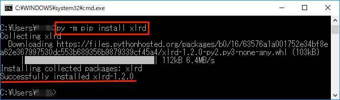 pip install xlrd