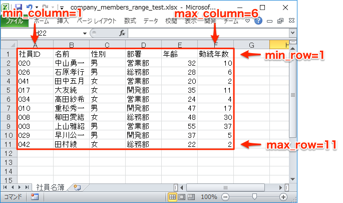 openpyxl excel range